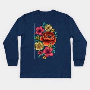 Bloom in Frame B Kids Long Sleeve T-Shirt